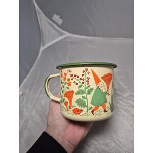 💥 RARE PHOEBE WAHL Flower Fairy FOLK enamel coffee tea mug 2018 G